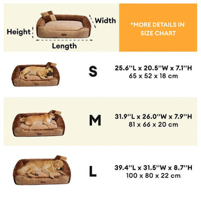 Lit pour chien en flanelle à blocs de couleur vintage avec coussin amovible – CozyRest