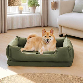 Lit pour chien style nordique imperméable anti-rayures lavable avec coussin