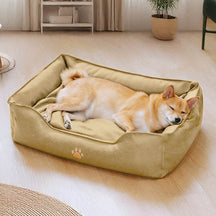 Lit pour chien en simili cuir luxueux imperméable et amovible