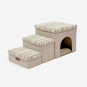 Escalier pour chien pliable avec rangement et condo - Funnyfuzzy SnugNest