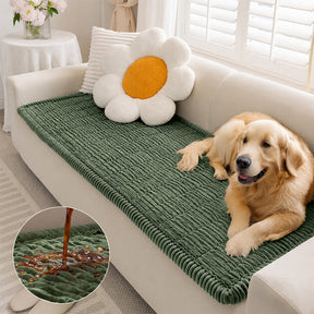 Tapis pour animaux en flanelle douce imperméable, respirant, anti-dérapant pour canapé.