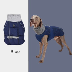 Veste imperméable chaude à col haut et réfléchissante pour chien