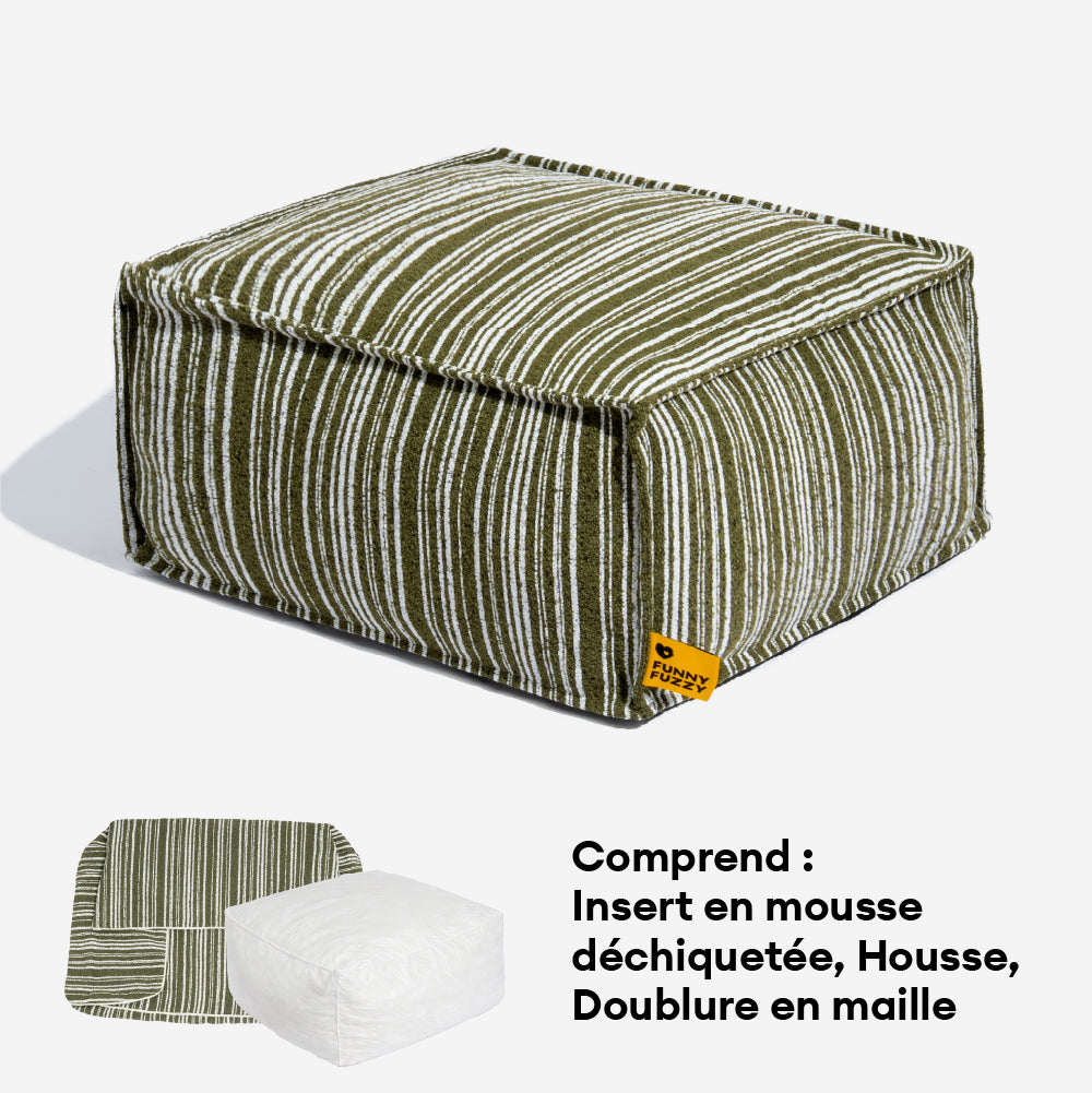 Pouf de rangement durable et lit pour chien - Funnyfuzzy SnugNest