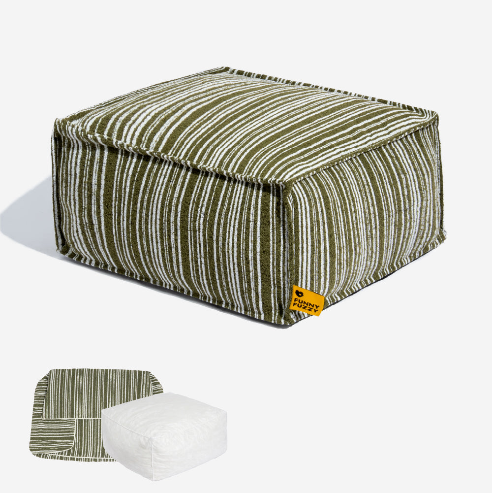 Pouf de rangement durable et lit pour chien - Funnyfuzzy SnugNest