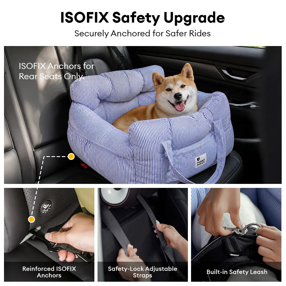 Siège de voiture pour chien ISOFIX portable avec système