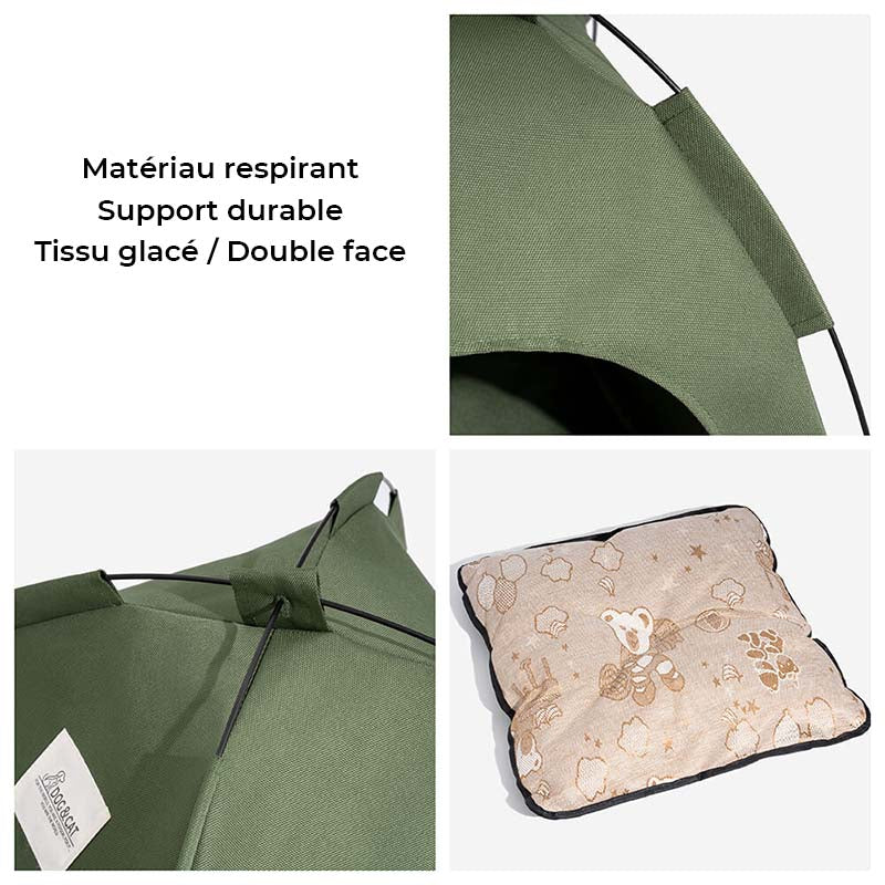 Lit Tente Pliable pour Chat Camping Intérieur