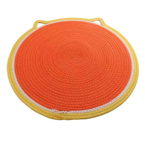 Tapis à gratter en forme d'oreilles de chat en corde de coton tissé