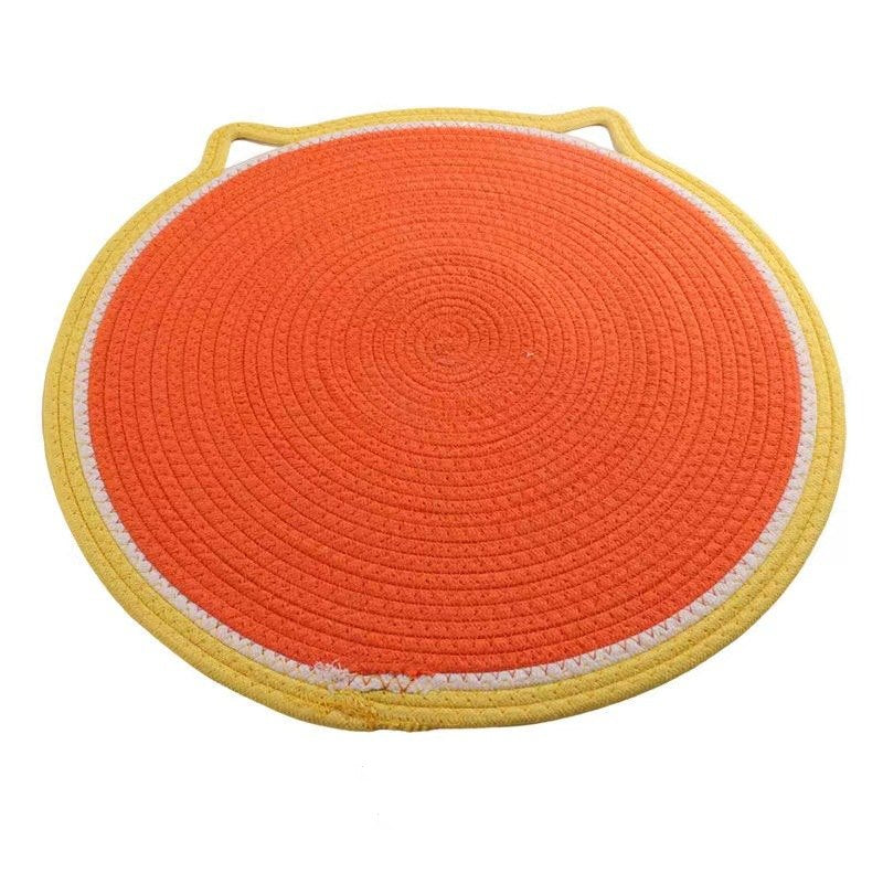 Tapis à gratter en forme d'oreilles de chat en corde de coton tissé