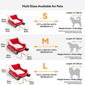 Lit douillet festif pour chien - Traîneau de Noël