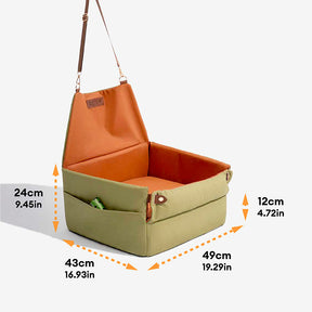 Siège d'auto pour chien surélevé en similicuir luxe - Urban Voyager
