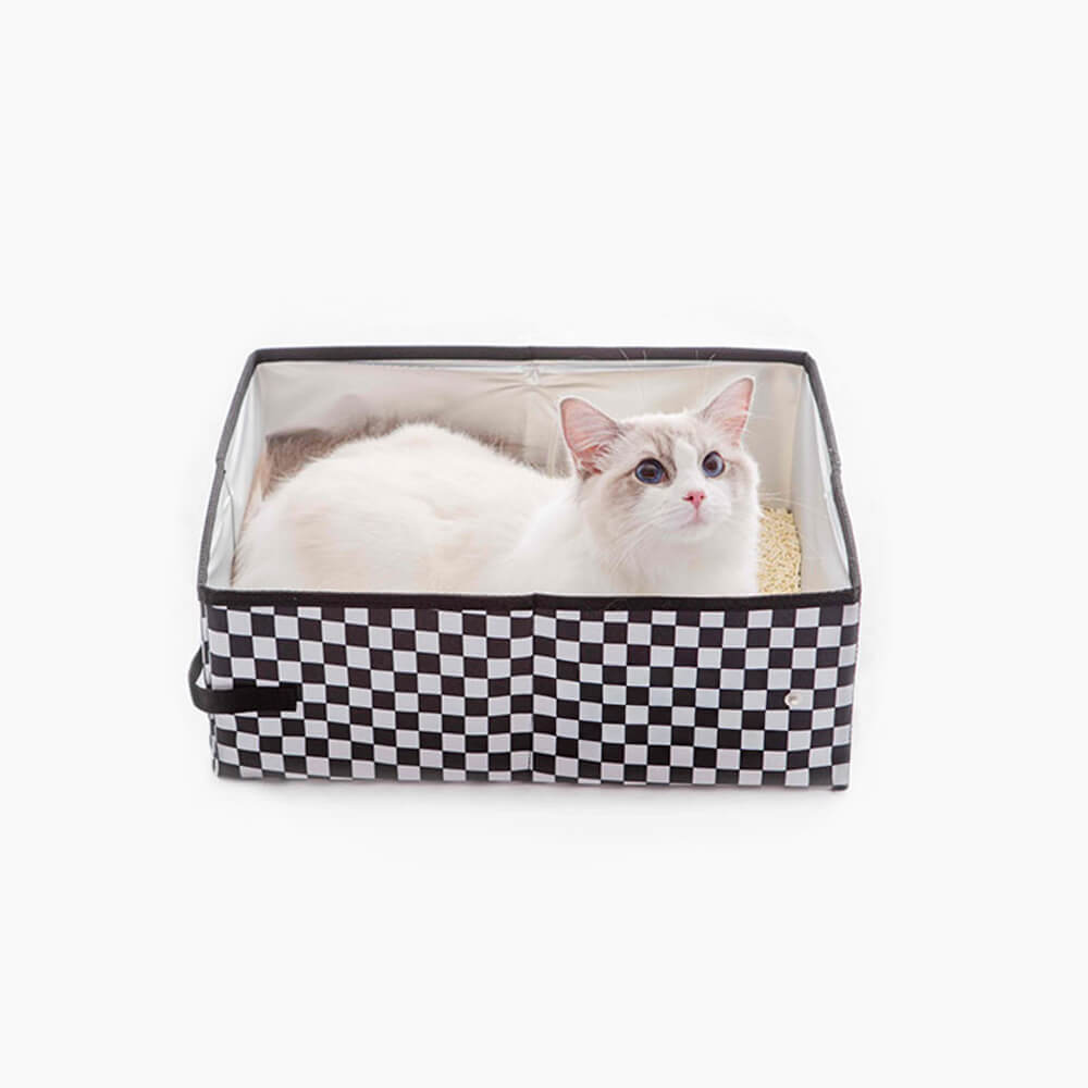 Boîte à litière pliable en aluminium pour chat portable et étanche