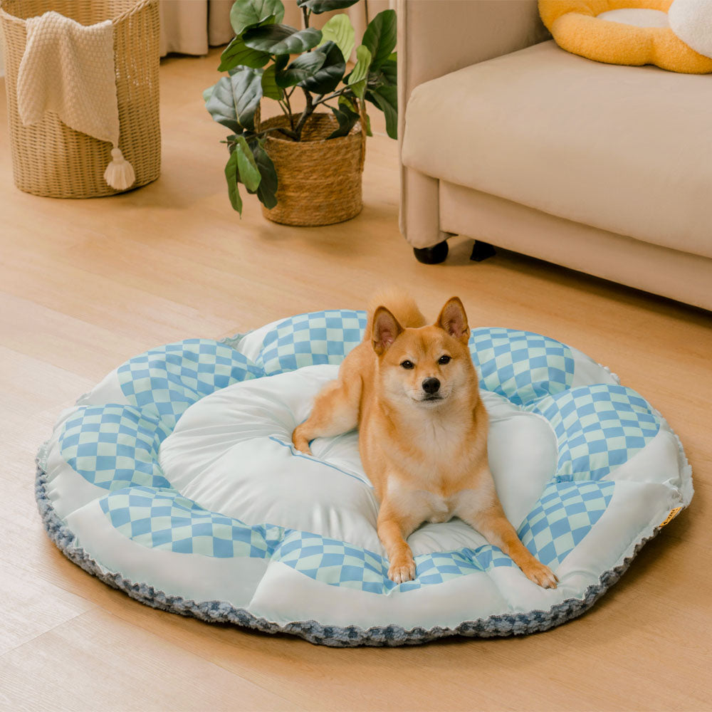 Matelas rond réversible pour chien à double face avec fonction refroidissante