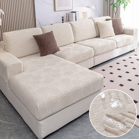 Housse de canapé extensible intégrale motif nid d’abeille déperlante
