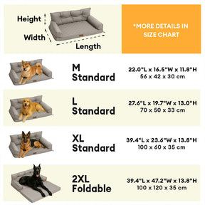 Luxe lit pour chien orthopédique grand en cuir synthétique pliable - Extérieur