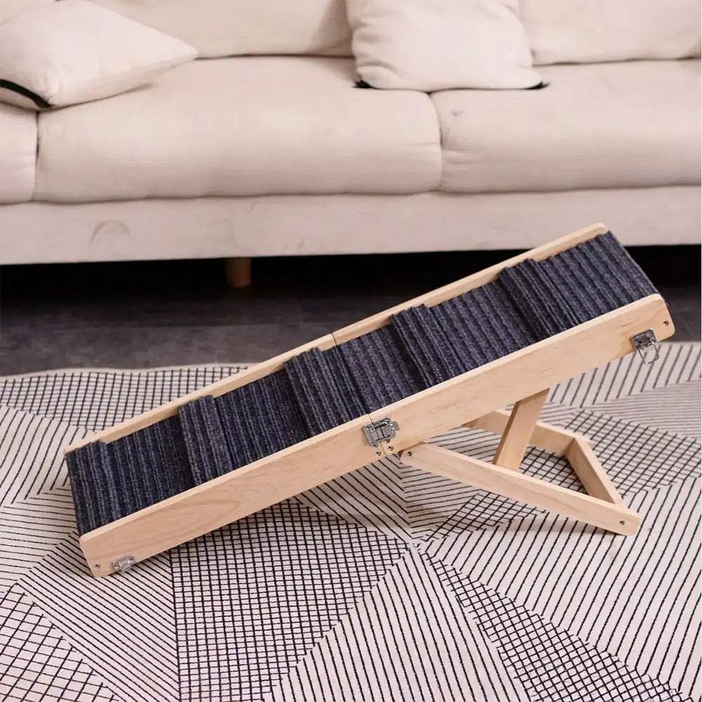 Rampe en bois pour chien réglable 4 hauteurs escaliers pliables pour chien