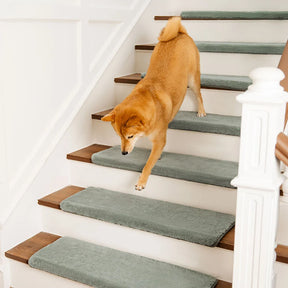 Protecteurs d'escaliers en peluche de couleur unie, bande antidérapante, marches de tapis d'escalier sans colle.