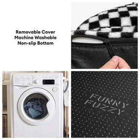 Lit orthopédique pour chien en tissu damier épais et moelleux lavable - CheckMate