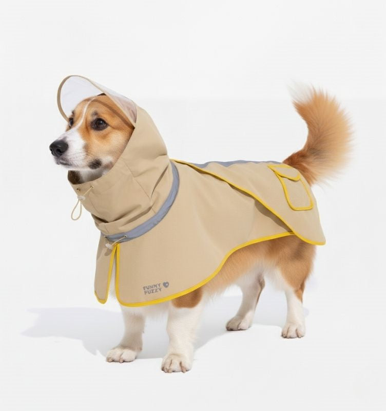 Imperméable réfléchissant réglable avec poche pour chien et maître - Restez au sec