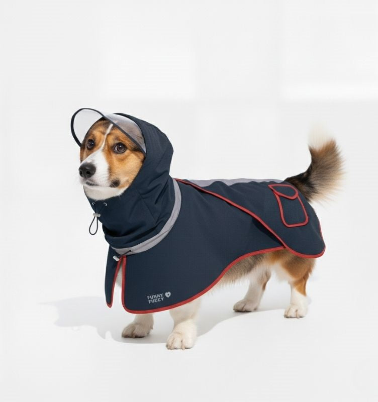 Imperméable réfléchissant réglable avec poche pour chien et maître - Restez au sec