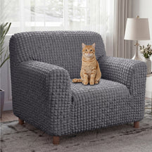 Housse de fauteuil, canapé extensible magique en seersucker et respirant, style crème, à couverture complète.