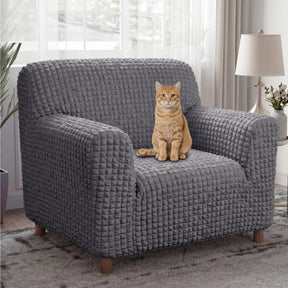 Housse de fauteuil, canapé extensible magique en seersucker et respirant, style crème, à couverture complète.
