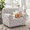 Housse de fauteuil, canapé extensible magique esthétique crème en chevrons élégante