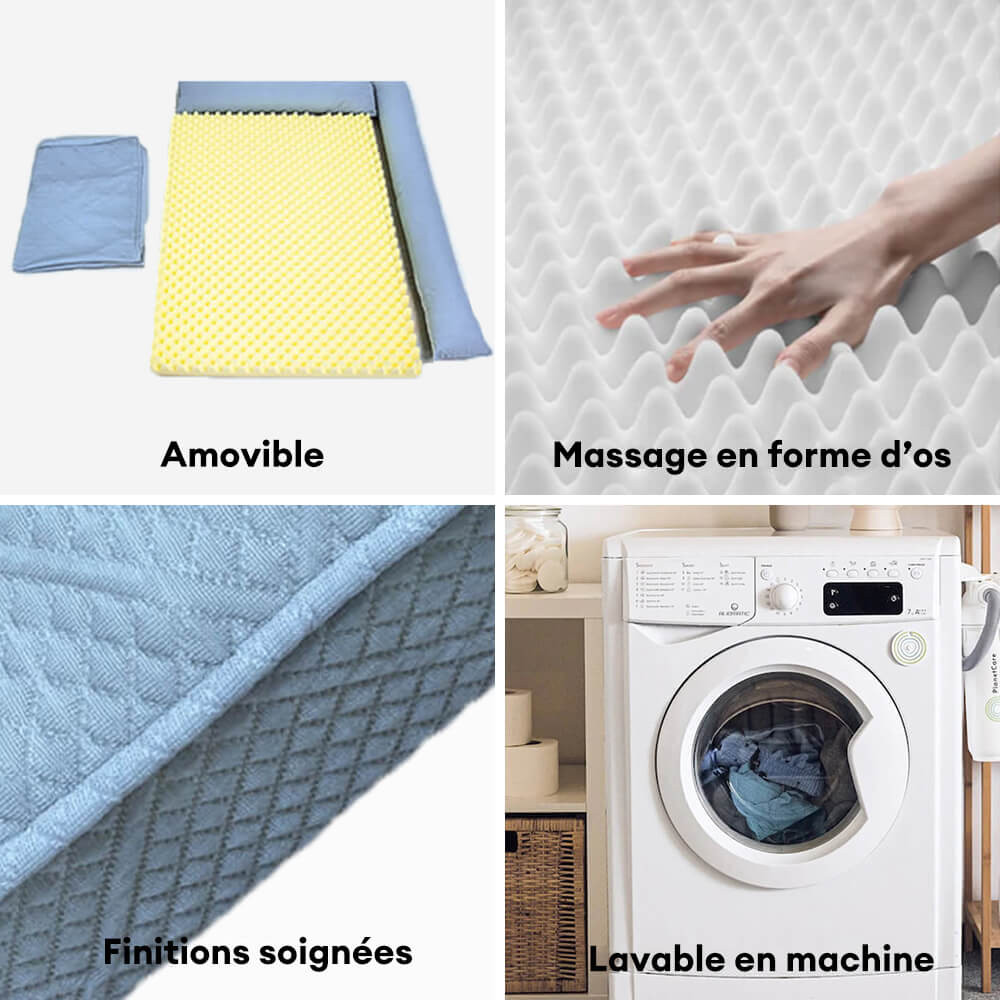 Grand lit orthopédique pour chien respirant antidérapant et à forte capacité de refroidissement