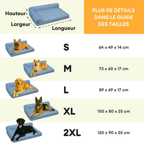 Grand lit orthopédique pour chien respirant antidérapant et à forte capacité de refroidissement