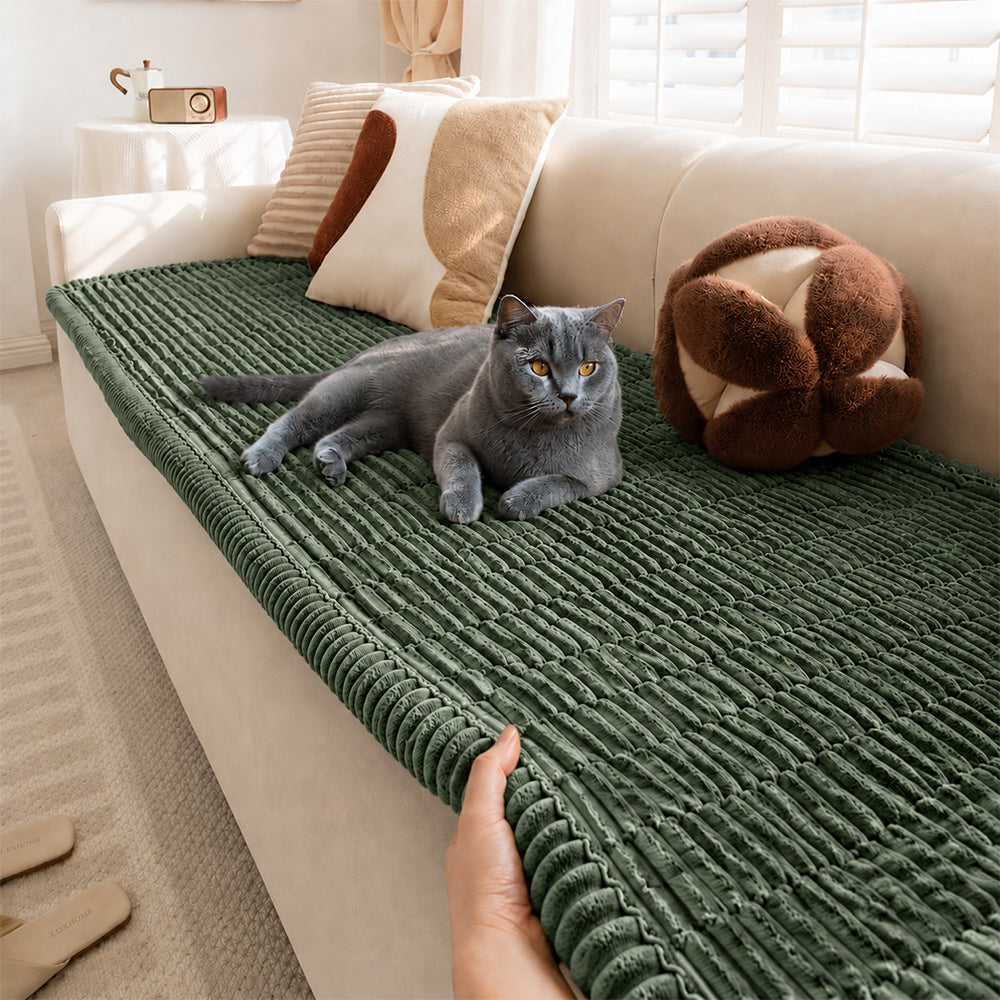 Tapis pour animaux en flanelle douce imperméable, respirant, anti-dérapant pour canapé.