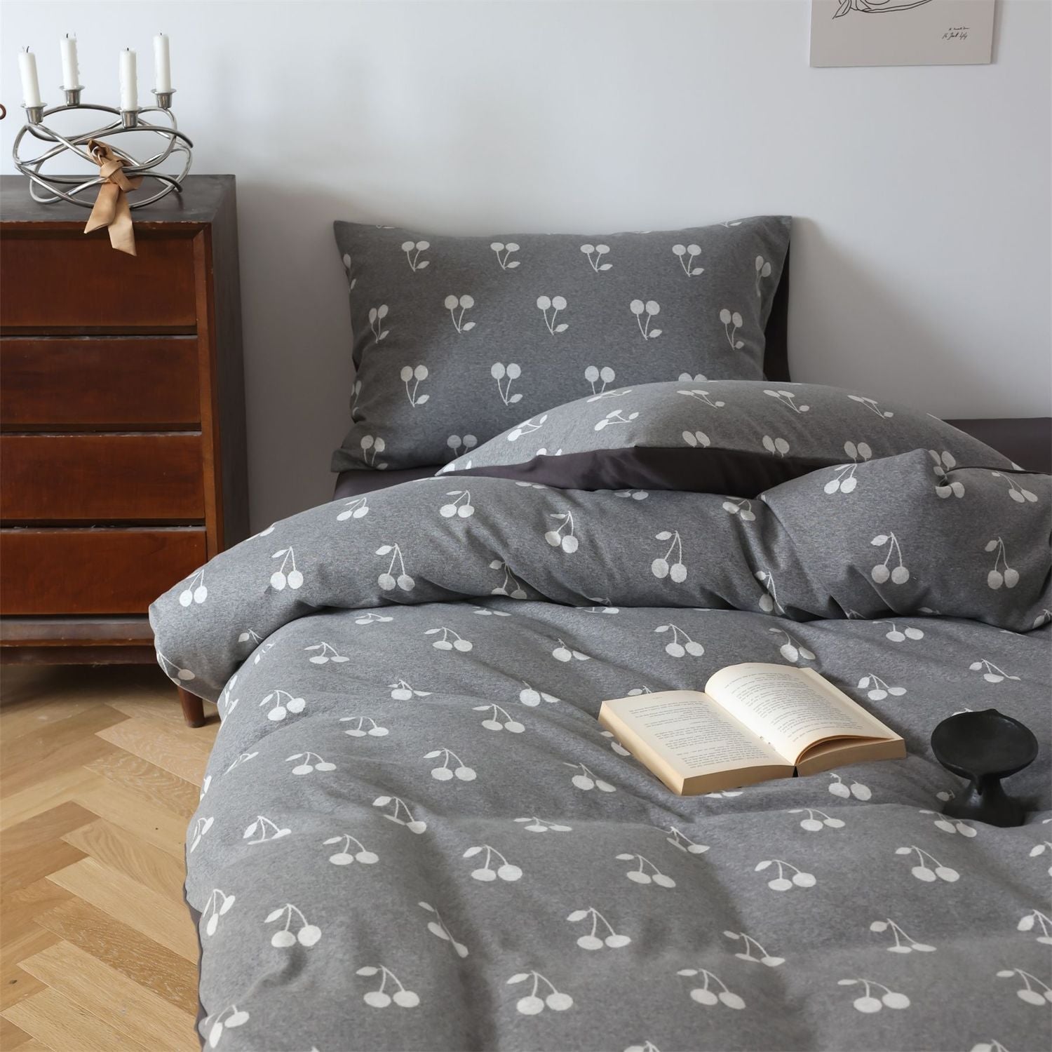 Parure en coton jacquard tricoté avec petit chiot mignon