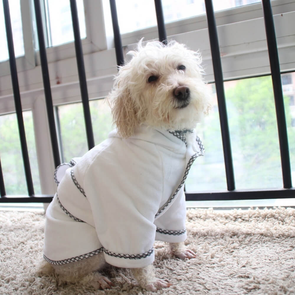 Peignoir à capuche absorbant en microfibre à séchage rapide pour chien