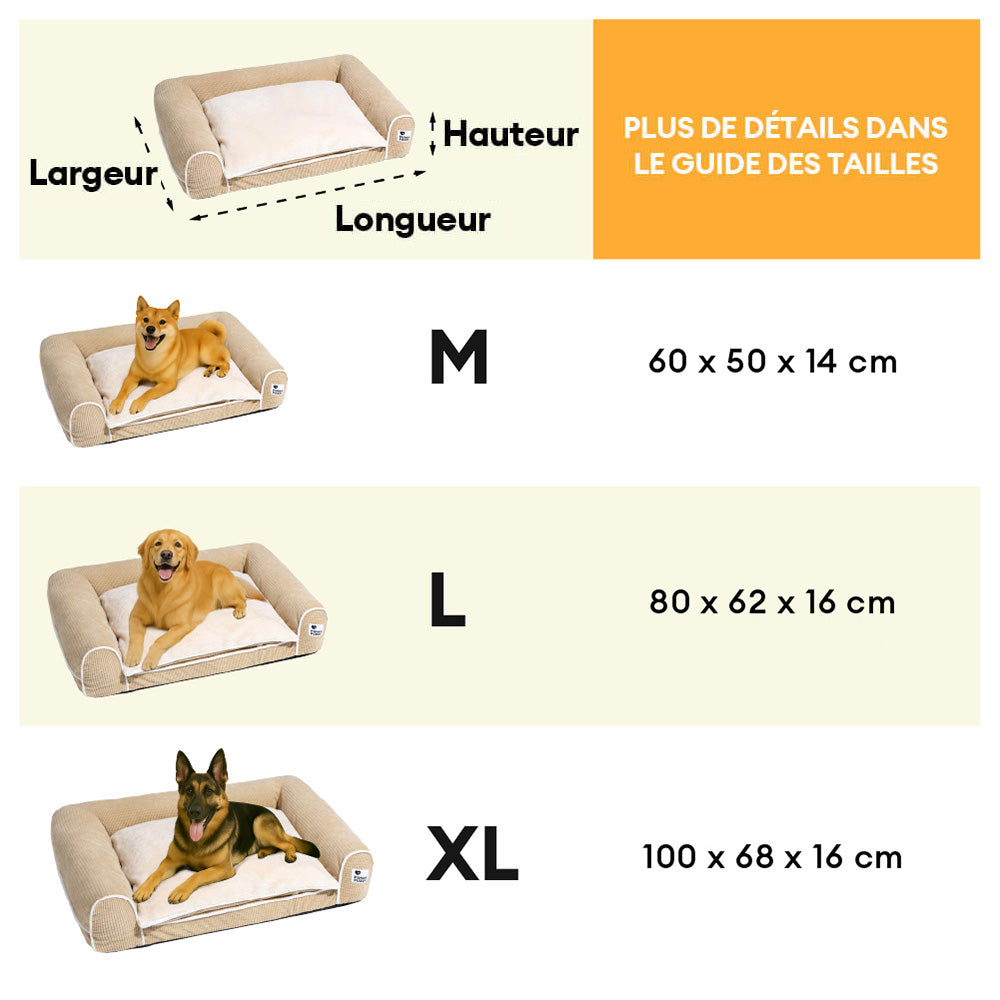 Canapé-lit orthopédique double couche en flanelle pour chien