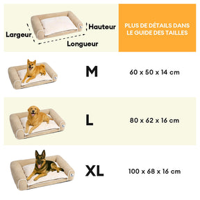 Canapé-lit orthopédique double couche en flanelle pour chien