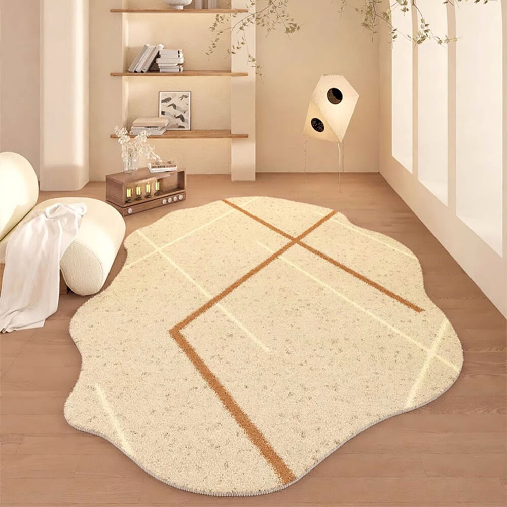 Tapis d'intérieur en fausse fourrure de forme irrégulière et doux