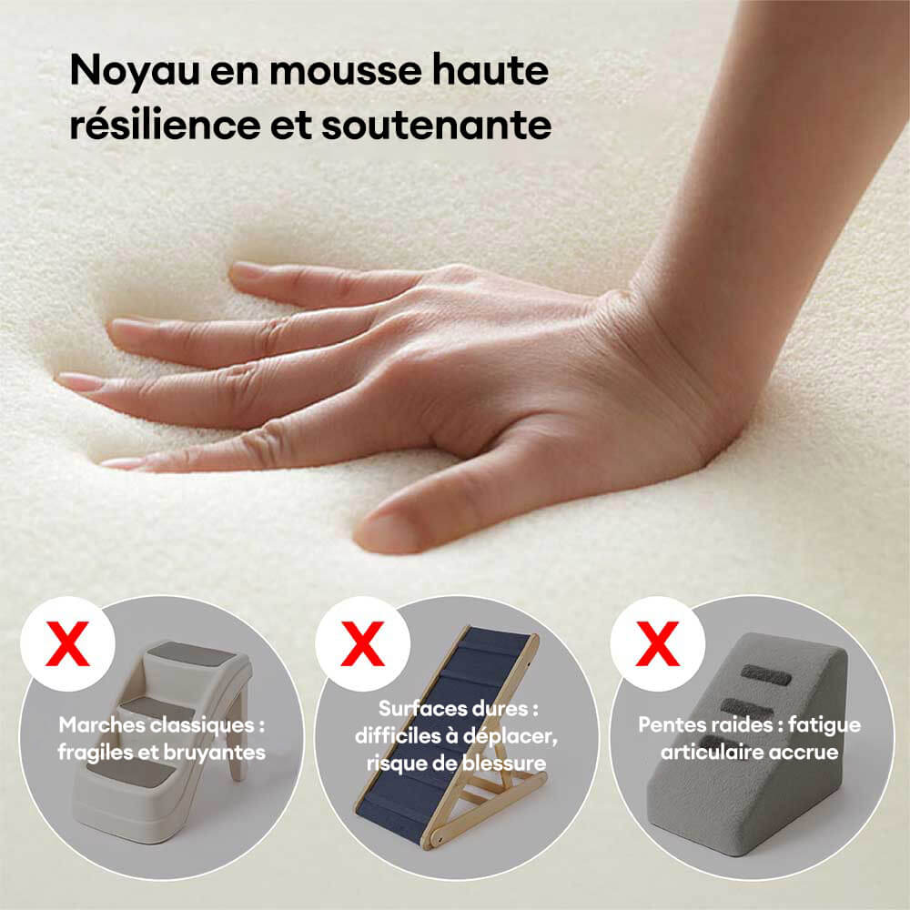 Escaliers pour chien réglables doux antidérapants et lavables avec rampe douce