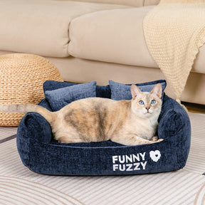 Canapé-lit pour chat en chenille vintage lavable et doux