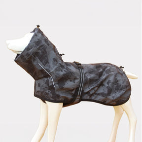 Imperméable coupe-vent à col roulé réglable et camouflage pour chien