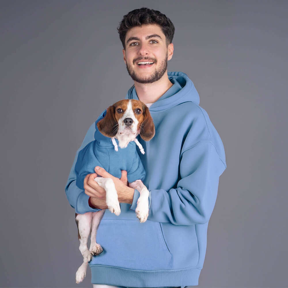 Pull à Capuche Uni pour Chien et Propriétaire en Coordination