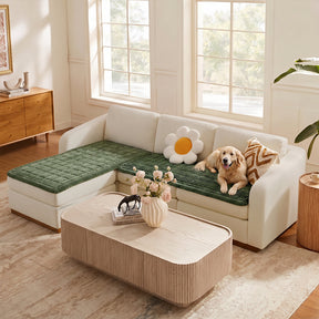 Matelas pour animaux en flanelle doux et paresseux, respirant, avec protection anti-dérapante pour canapé sectionnel.