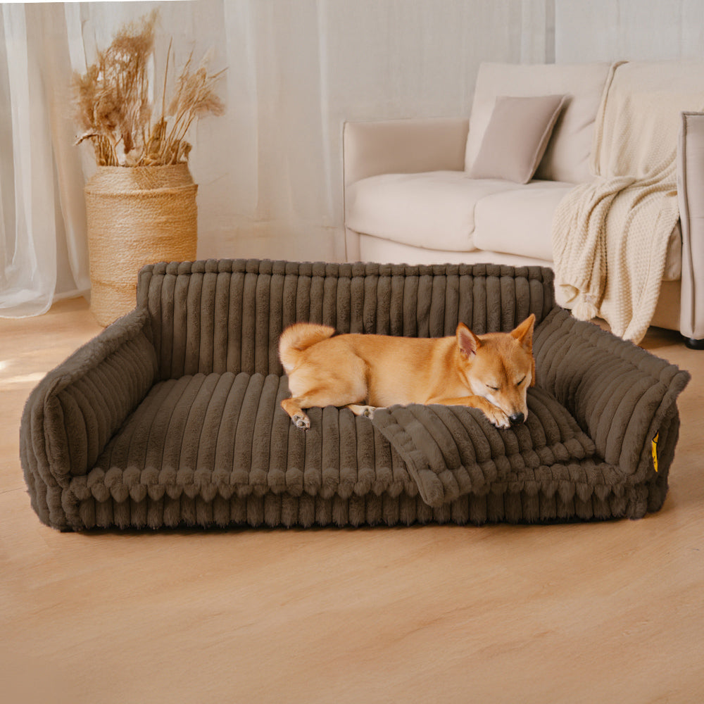 Lit canapé orthopédique doux lavable et moelleux pour chien - Rêve Douillet