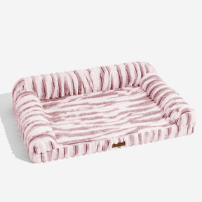 Lit orthopédique pour chien avec coussin moelleux à rayures luxe et confort