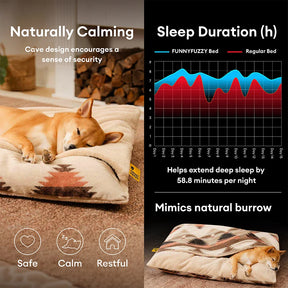 Lit apaisant réversible pour chien style bohème toutes saisons - HugSack