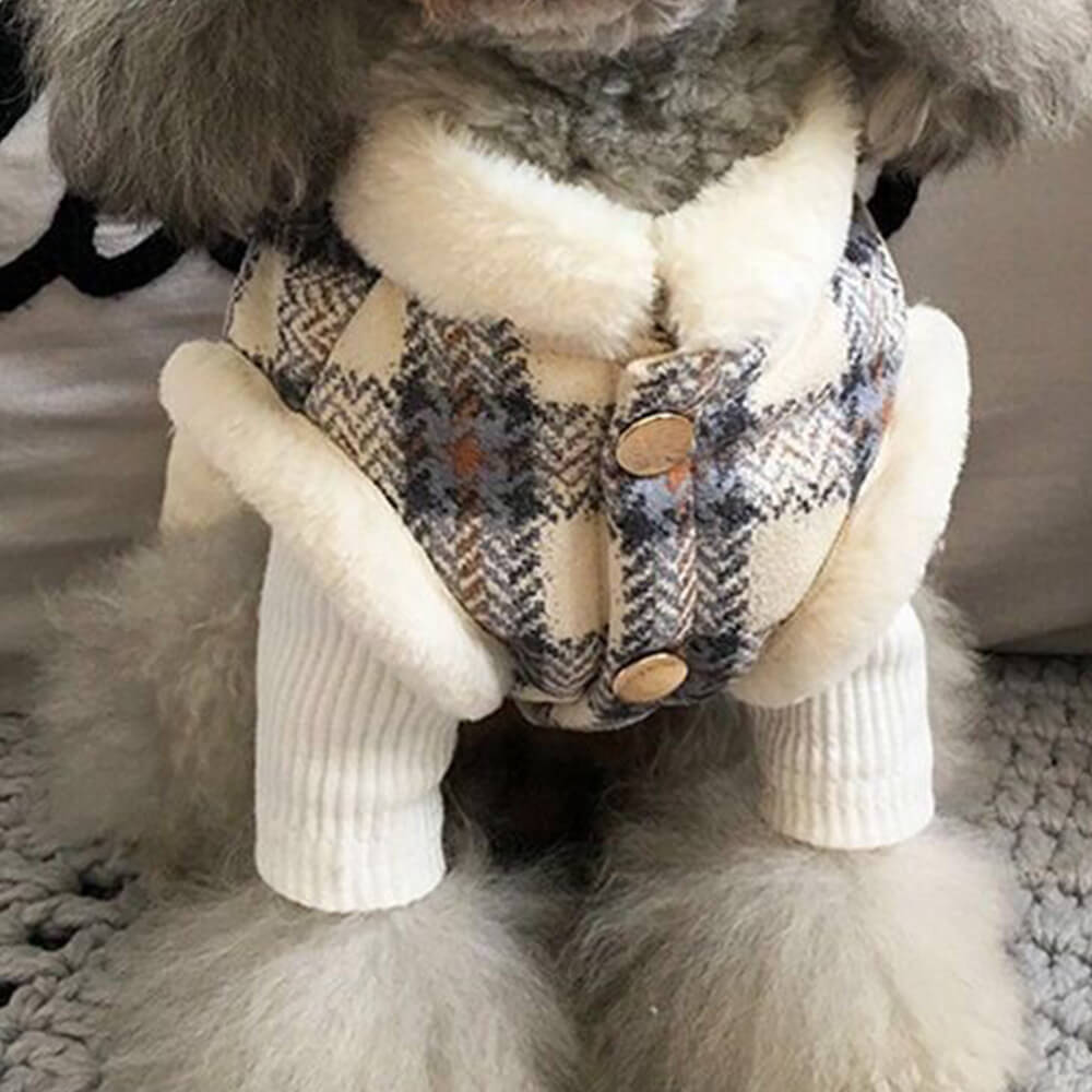 Veste polaire à carreaux pour chien - Une veste d'hiver chaude et élégante