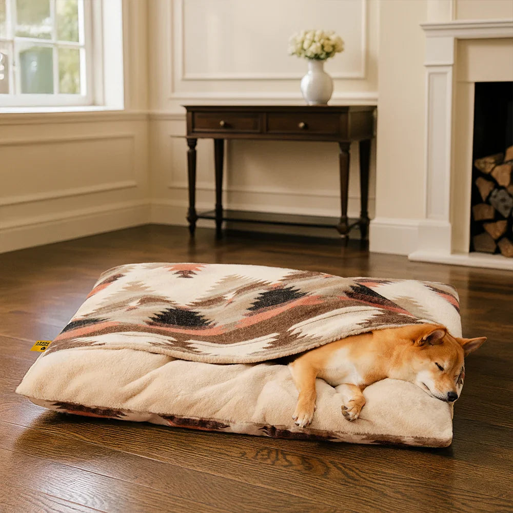Lit apaisant réversible pour chien style bohème toutes saisons - HugSack