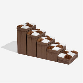 Escalier pour chien en plaid avec échiquier détachable, fait à la main, avec rangement - Marches pliables