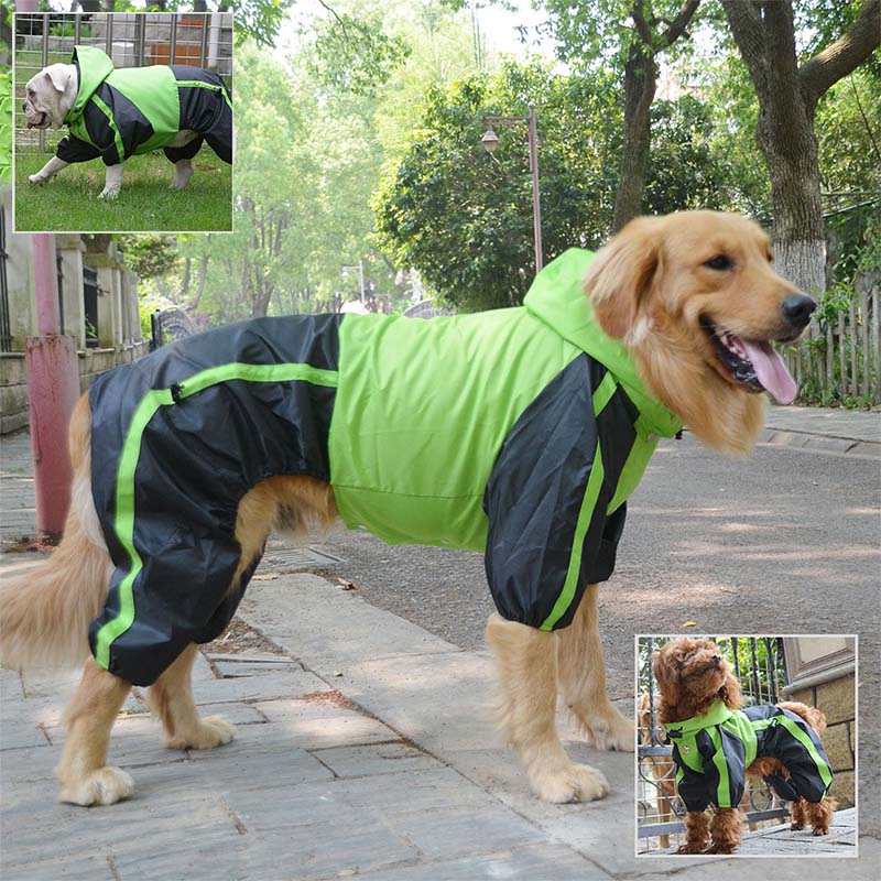 Imperméable Complet pour Chien en Tissu Oxford avec Jambes et Capuche