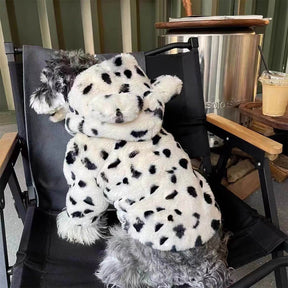 Sweat à capuche imprimé dalmatien pour chien vêtement d'hiver confortable et mignon