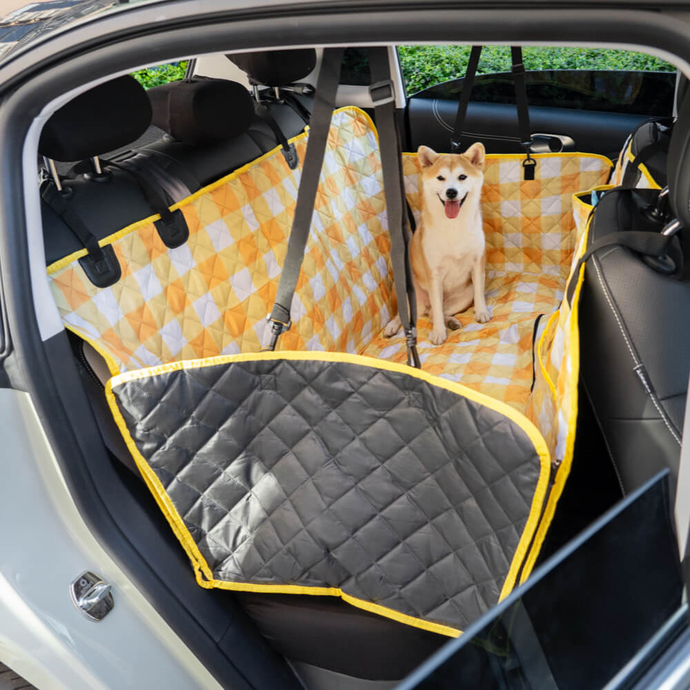 Couvre-siège de voiture pour chien en tissu oxford imperméable et résistant aux rayures en tissu cationique