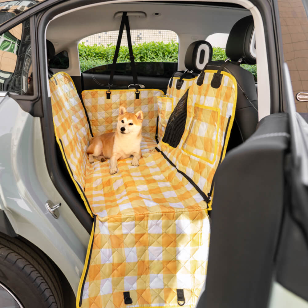 Couvre-siège de voiture pour chien en tissu oxford imperméable et résistant aux rayures en tissu cationique