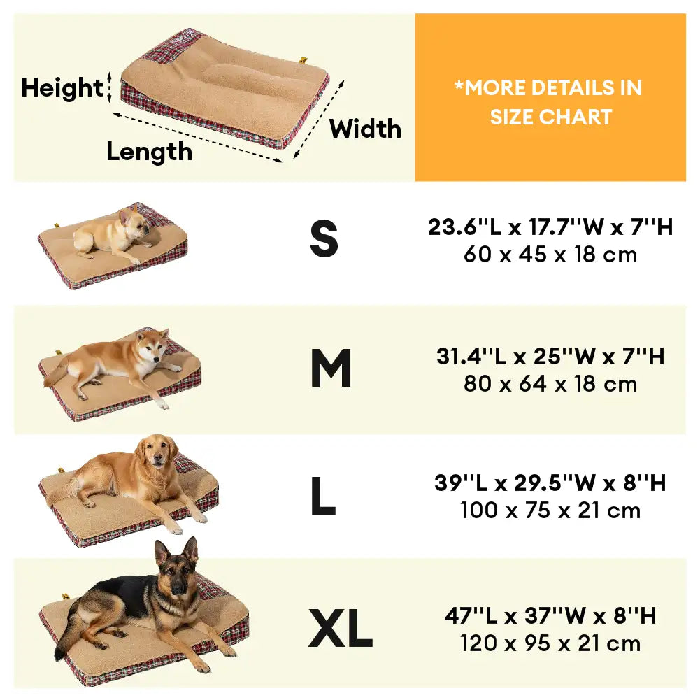 Lit rectangulaire extra-large pour chien en tissu Teddy fluffy lavable - Night-night